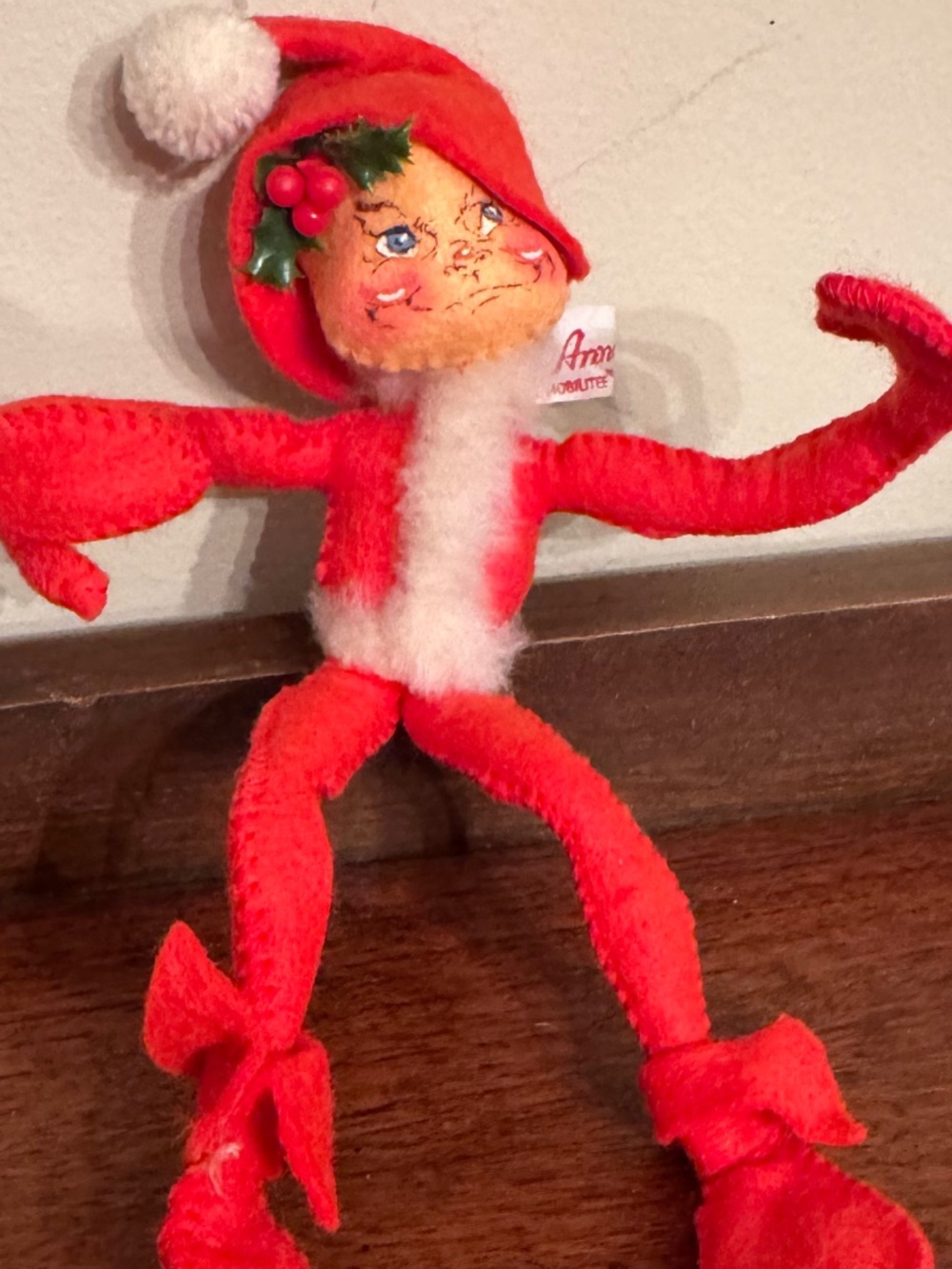 Vintage 1957 Annalee Mobilitee Red Christmas Pixie Elf